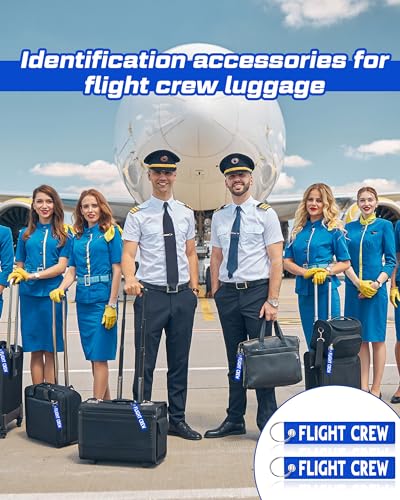 Image of Junkin 12 Pcs Flight Crew Keychain Airplane Aviation Keychain Flight Crew Luggage Tags Embroidered Key Ring