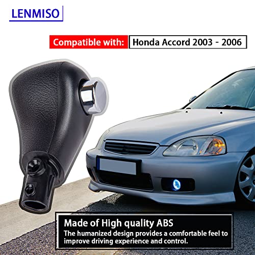 Lenmiso Gear Shift Knob Compatible With Honda Accord 2003-2005 Replace 54131-Sda-A51 54130-Sda-A54Zc (Black Abs) #TOP2