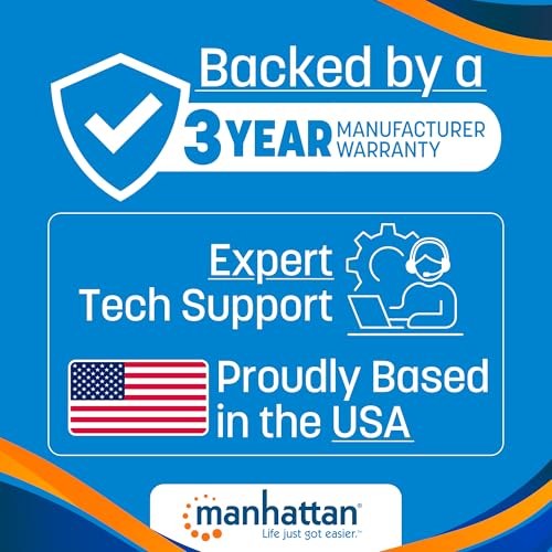 Image of Manhattan USB to RS232 Serial Adapter Converter - Long 18 Inch Cable Cord, 24 AWG - Connects Serial Device to a USB Port, FTDI Chipset, Compatible with Window, Linux, Mac - 3 Year Mfg Warranty-205153