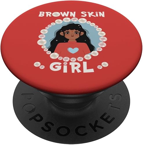 Brown skin girl skin pearls Indian Girl Black Girls matching PopSockets Standard PopGrip