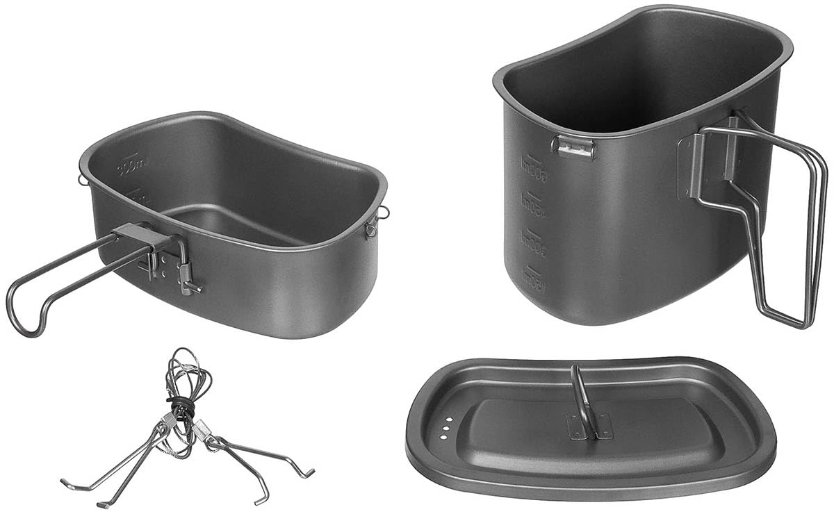 Fox Outdoor Kochgeschirr, Titan, Klappgriffe, 3-teilig