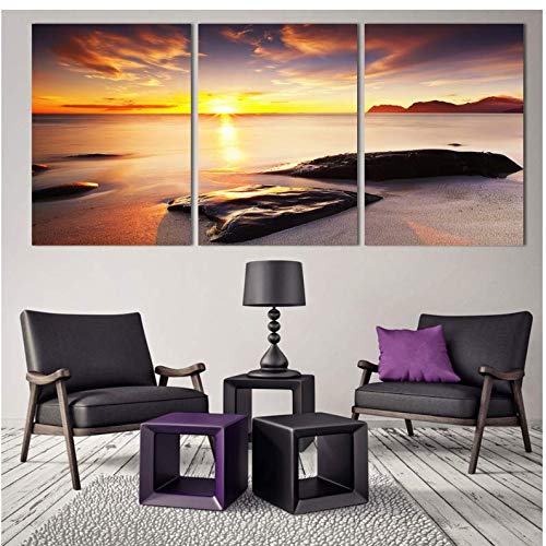 Coucher du soleil mer toile apaisante pour illuminer un mur de chambre sombre - 2