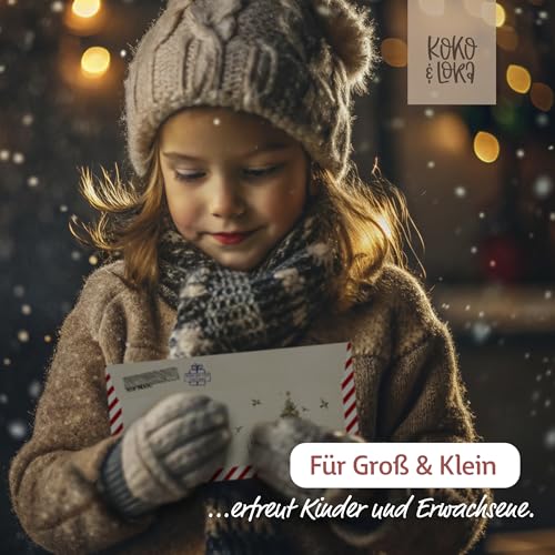 KOKO&LORA Santa’s Ticket - zum Personalisieren - mit Rubbelsticker • Überraschung • Gutschein zum selber ausfüllen mit Rubbelaufkleber - Rubbelkarte zum Beschriften - Weihnachts Gutschein