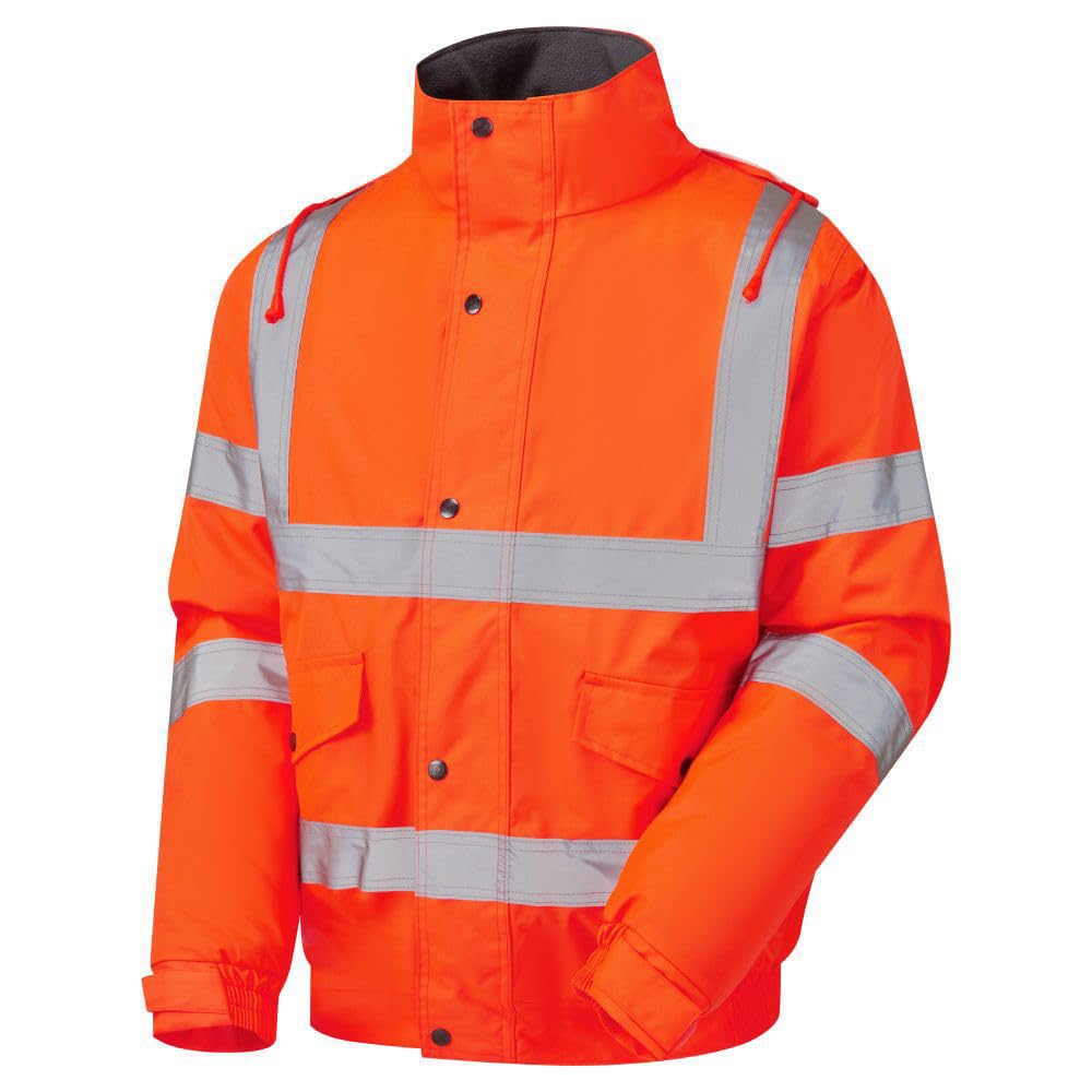 Expert Workwear HI VIZ VIS VISIBILITY CONTRACTOR SAFETY BOMBER JACKET COAT WATERPROOF (4XL, Orange)