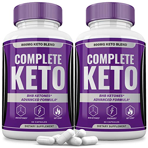 (2 Pack) Complete Keto Pills 800mg, Keto Complete Diet Pills Capsules BHB Supplement, Complete Ketogenic Diet for Beginners, BHB Ketones Slim Pills for Energy, Focus - Exogenous Ketones for Men Women