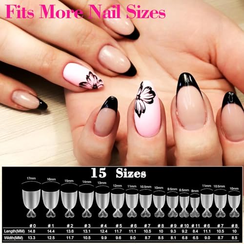 JSRQT 240Pcs Short Oval French Nail Tips, 12 Size Half Cover Matte Fake Nail - Image 3