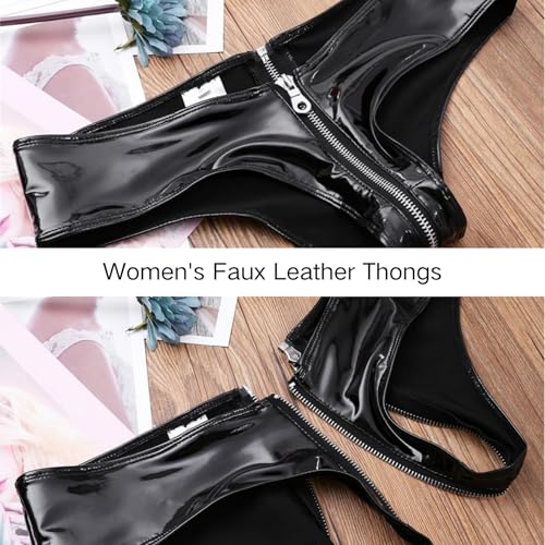 String en simili cuir extensible avec fermeture éclair frontale fluide - 5