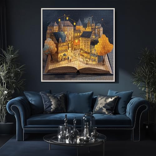 Rompecabezas de 1000 piezas para adultos: Pueblos de libros fantásticos, paisajes naturales y ciudades rurales vintage, arte pictórico hermoso miniatura 6