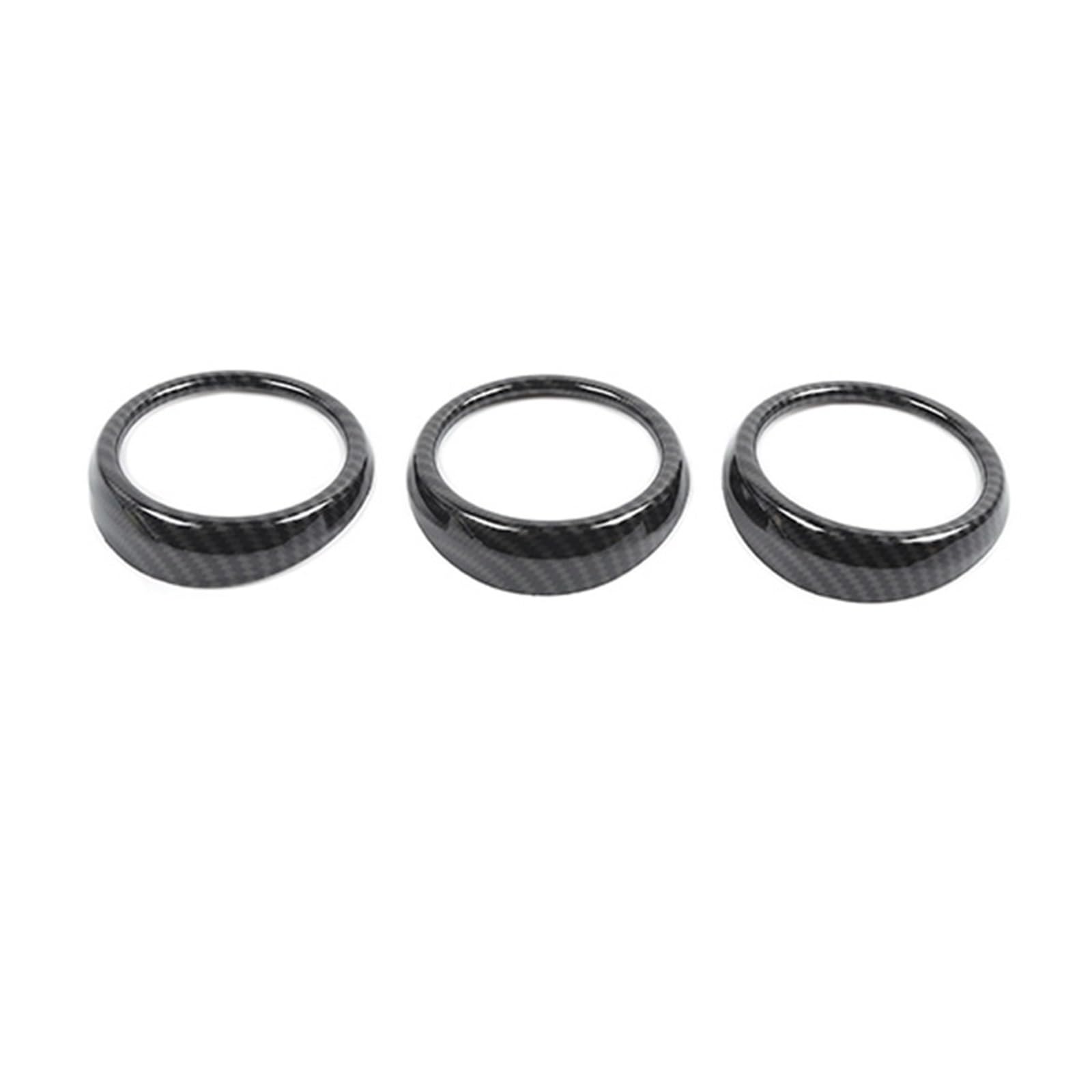 for Mustang 2015-2023 Dashboard Air Condition Vent Outlet Decoration Cover Stickers Car Interior Mouldings(Carbon Fiber Grain)