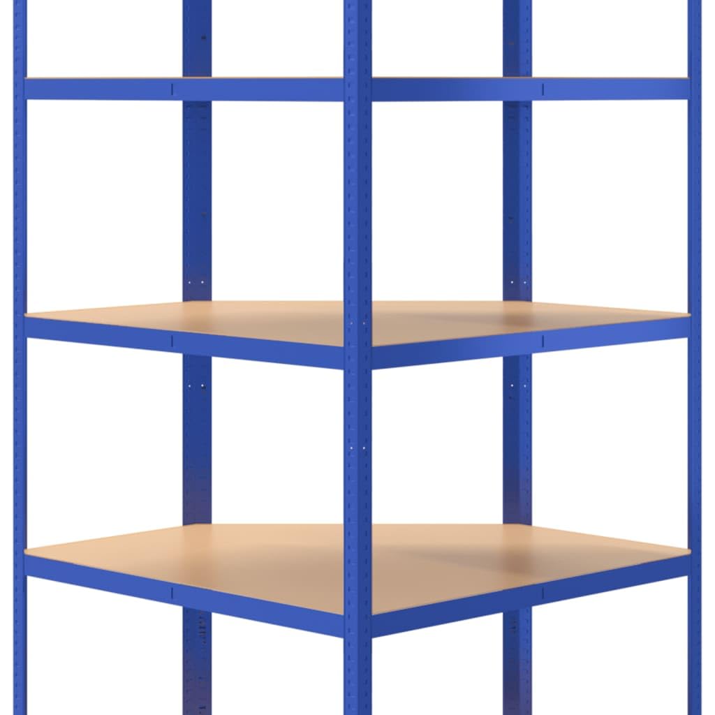 Générique Étagère d'angle à 5 Niveaux Bleu Acier et Bois d'ingénierie,Entreprise & Industrie,Stockage Industriel,Étagères industrielles,Bleu,22.73 KG,152870