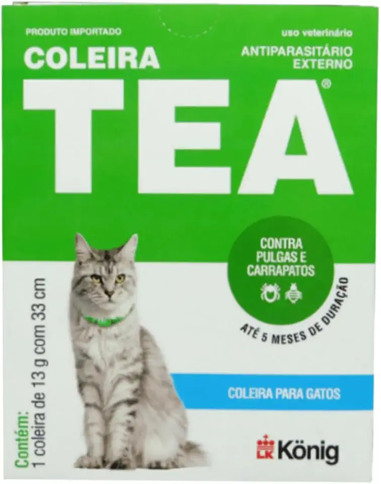 Coleira Antiparasitária Tea Konig para Cães e Gatos