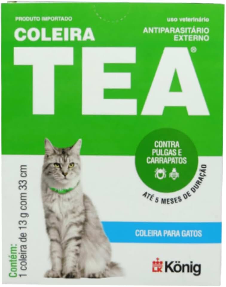 Coleira Antiparasitária Tea Konig para Cães e Gatos