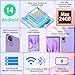 Tablet 11 Zoll Android 14, Gemini AI, 24GB RAM + 256GB ROM (erweiterbar bis 1TB), Octa-Core 2.0GHz, 8000mAh, Widevine L1, 13MP + 5MP, 5G WLAN, 1280×800 HD Tablet mit Hülle & Metallgehäuse – Violett