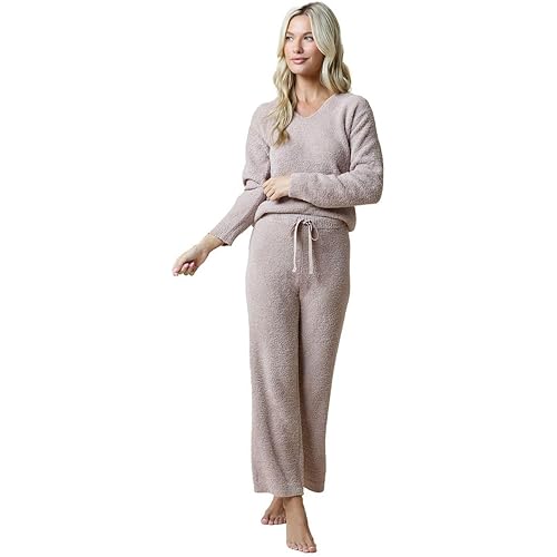Softies Ultra-Soft Solid Marshmallow V-Neck Lounge Set for Women