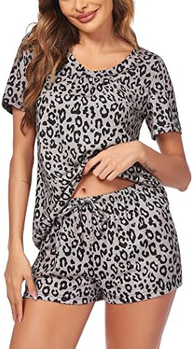 Avidlove Two piece pajamas leopard pajama set Soft Sleepwear Nightwear（Leopard,M）