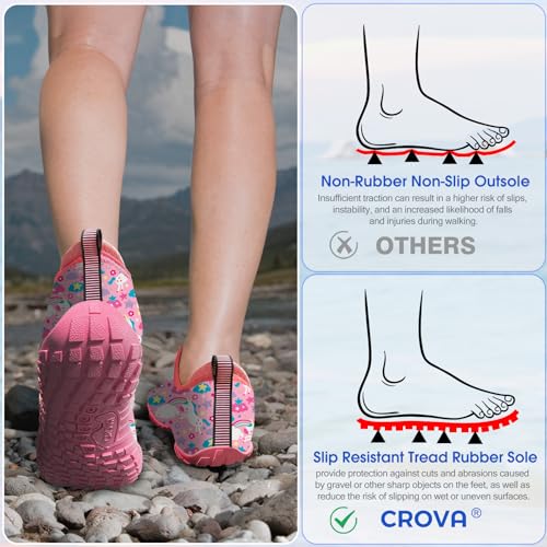 Image of Built-in Heel Grips Water Shoes for Kids Girls Boys Hiking Wide Barefoot Swim Beach Pool Big Kid