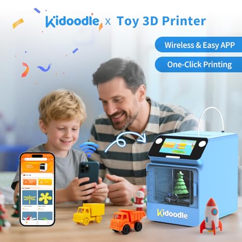Image of Kidoodle 3D Printer for Kids - Toy 3D Printers, Huge Toy Library Weekly Update, Wi-Fi & App Control, Up to 600mm /s Faster Printing Speed, Mini 3D Printer Kids, Safe for Children, Easy to Use