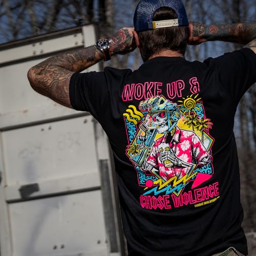 Combat Iron Men's Graphic T-Shirt | Woke Up and Chose Violence | Cotton-Poly Blend | Athletic Fit, Tagless Comfort4