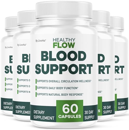 (5 Pack) Healthy Flow Blood Support - HealthyFlow Support Supplement Capsules Daily Premium Advanced Formula Pills - Maximum Strength Vitamins for Overall Health & Wellness 300 Capsules for 5 Months