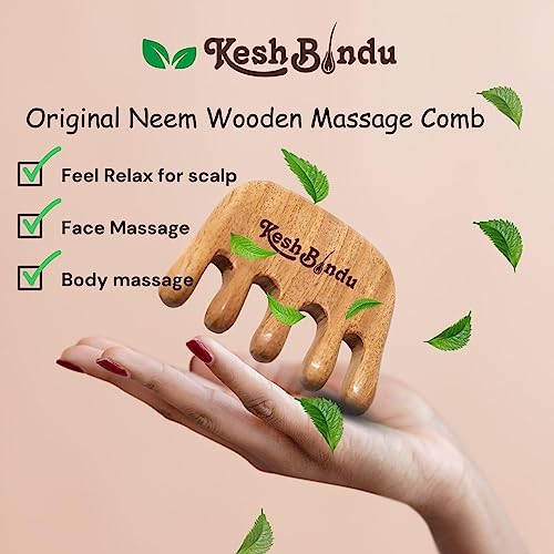 Image of Natural Wood Wide Tooth Hair Massager Comb Scraping Scalp Multi-Functional Handheld No Static Head Massager Tool Meridians Relaxation Physical Therapy Acupoint Treatment (Massage Comb)