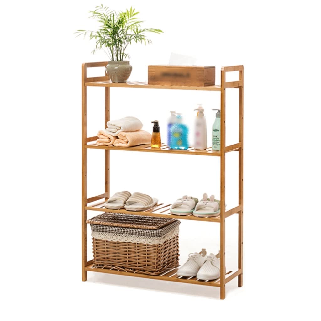 Étagère à chaussures meuble de rangement en bois de bambou pour placard et couloir