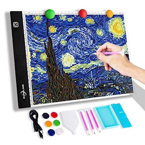LED Light Pad for Diamond Painting - A4 Tracing Light Box Tracer Board, USB Power, Dimmable Brightness for Weeding Vinyl, Art Drawing, Sketching, Animation