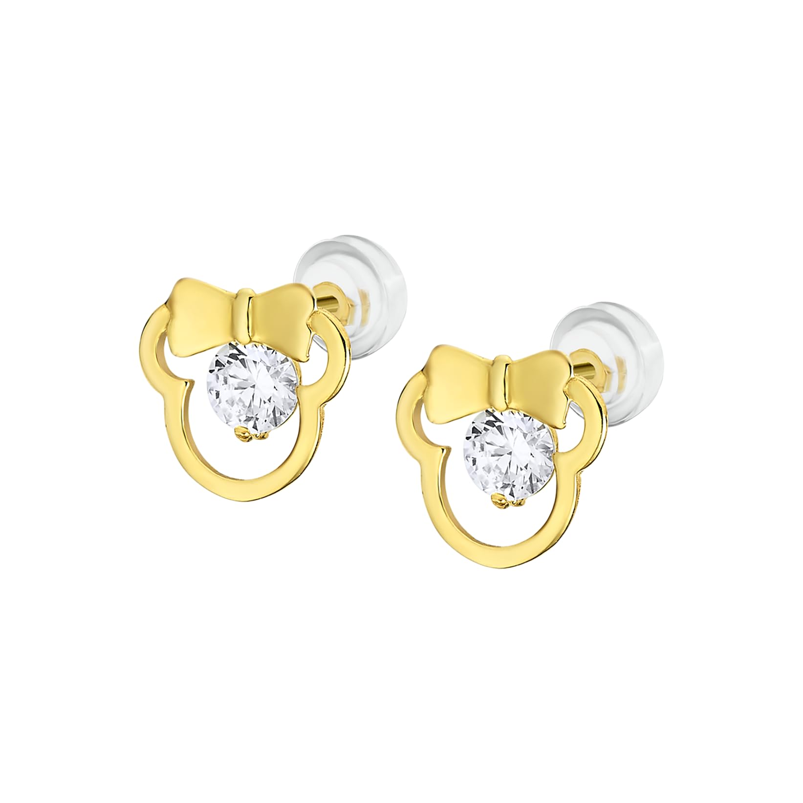TIME ROAD Orecchini Bambina in Oro 9K LG00185 – Chiusura a Pressione Sicura – Ideale per Comunione o Compleanno
