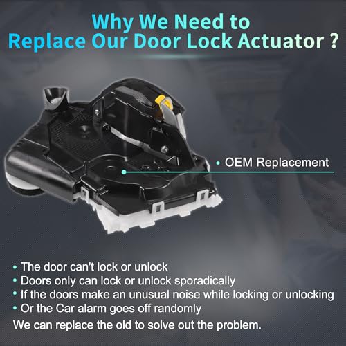 Image of X AUTOHAUX Replacement Front Left Driver Side Power Door Lock Actuator Motor for Toyota Avalon 2013-2022 for Toyota Prius 2012-2022 Door Latch Actuator Assembly Replace No.6904047110 Black