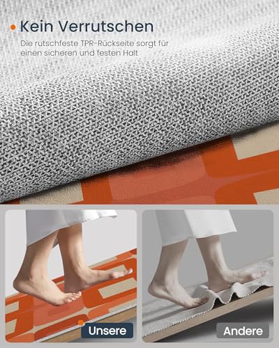 Tapis géométrique moderne orange lavable et antidérapant de 60cm - 7