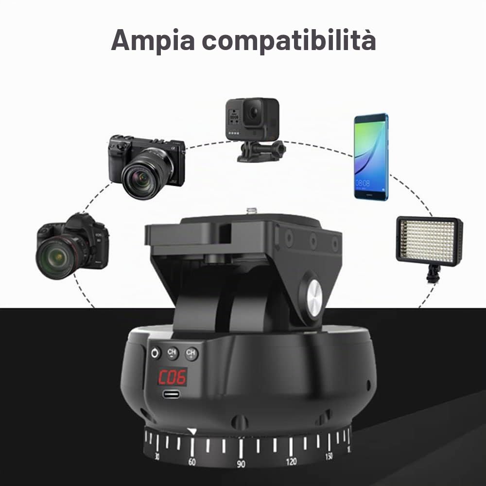 Andoer Testa per Treppiede con Testa a Sfera Panoramica Ruotabile di 360° Testa Fluida per Treppiede per Videocamera Fotocamera DSLR Compatta tabilizzatore Fotocamera Fotografia Professionale