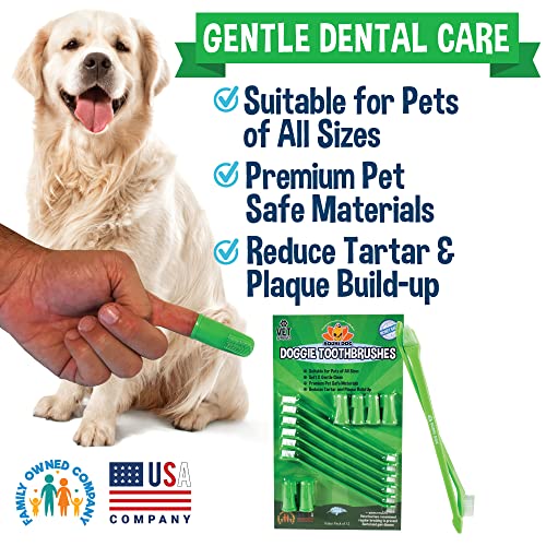 Image of Bodhi Dog Toothbrush Combo Pack - Soft Finger & Dual-Ended Brushes - Gentle Bristles for Dogs & Cats - Easy Teeth Cleaning (6 Long & 6 Finger)