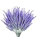 4Pcs Artificial Flocked Lavender Bouquet in Purple Flowers Arrangements Bridal Home DIY Floor Garden Office Wedding Decor