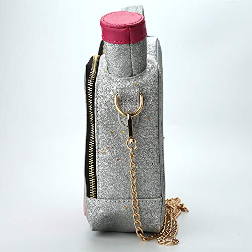 QiMing Gasoline Shoulder Handbag,Sequins PU CrossBody PursesTote Bag for Women3