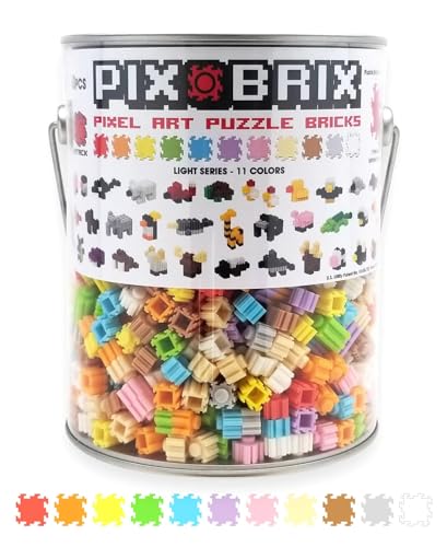 Cefa Toys-Pix Brix Pixel Art Bote metálico1500 piezas.Colores surtidos,gama suave,construcciones Horizontal,Vertical,Diagonal.CREA mosaicos,Figuras 2D,3D.Compatible Otra Marcas,Niños a Partir 6 años.