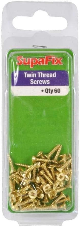 SupaFix Twin Thread Screws 4gx1/2" Pack 60