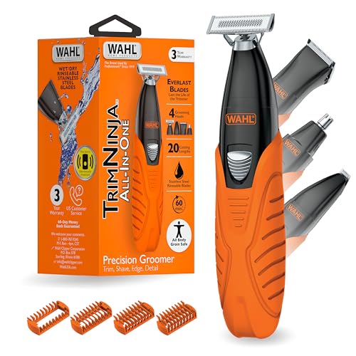Wahl Trim Ninja All in One Hybrid Electric Razor and Beard Trimmer for Men All Body Electric Shaver Hair Trimmer Precision Detail Trimmer Ear & Nose Hair Trimmer for Men Model 3030115