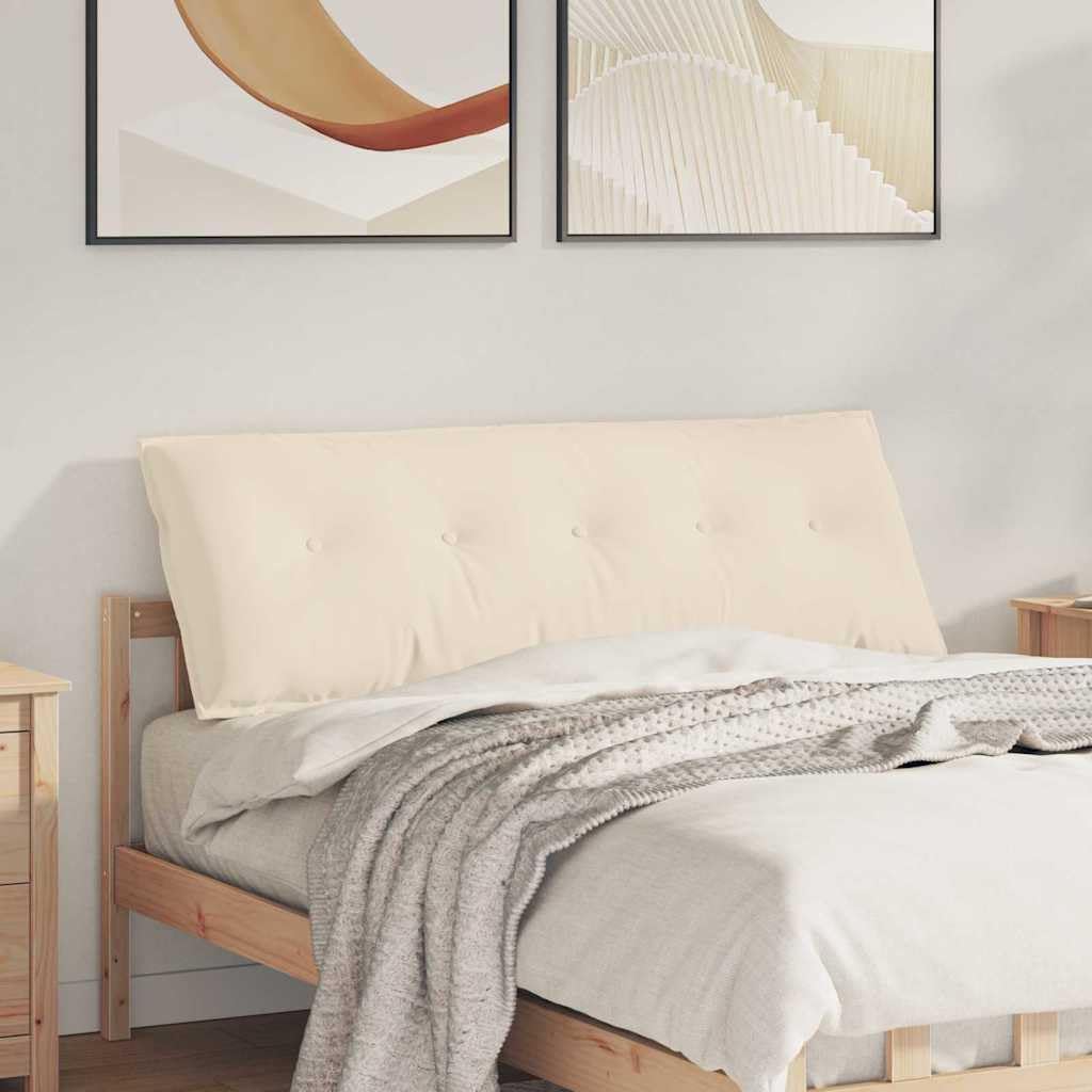Coussin de dos beige 140x50 cm rectangulaire en microfibre pour grand canapé de salon
