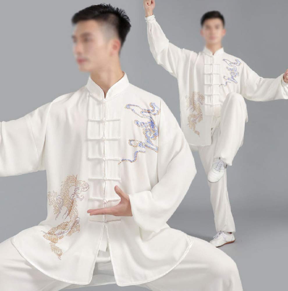 Męski strój Tai Chi, rozciągliwa odzież Tai Chi z długim rękawem - dla kobiet trenujących, F-XL