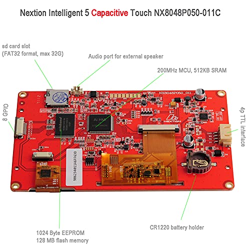 Image of Nextion Intelligent 5 inch Display NX8048P050-011C + 5pcs 4x4 Membrane Switch Keypad