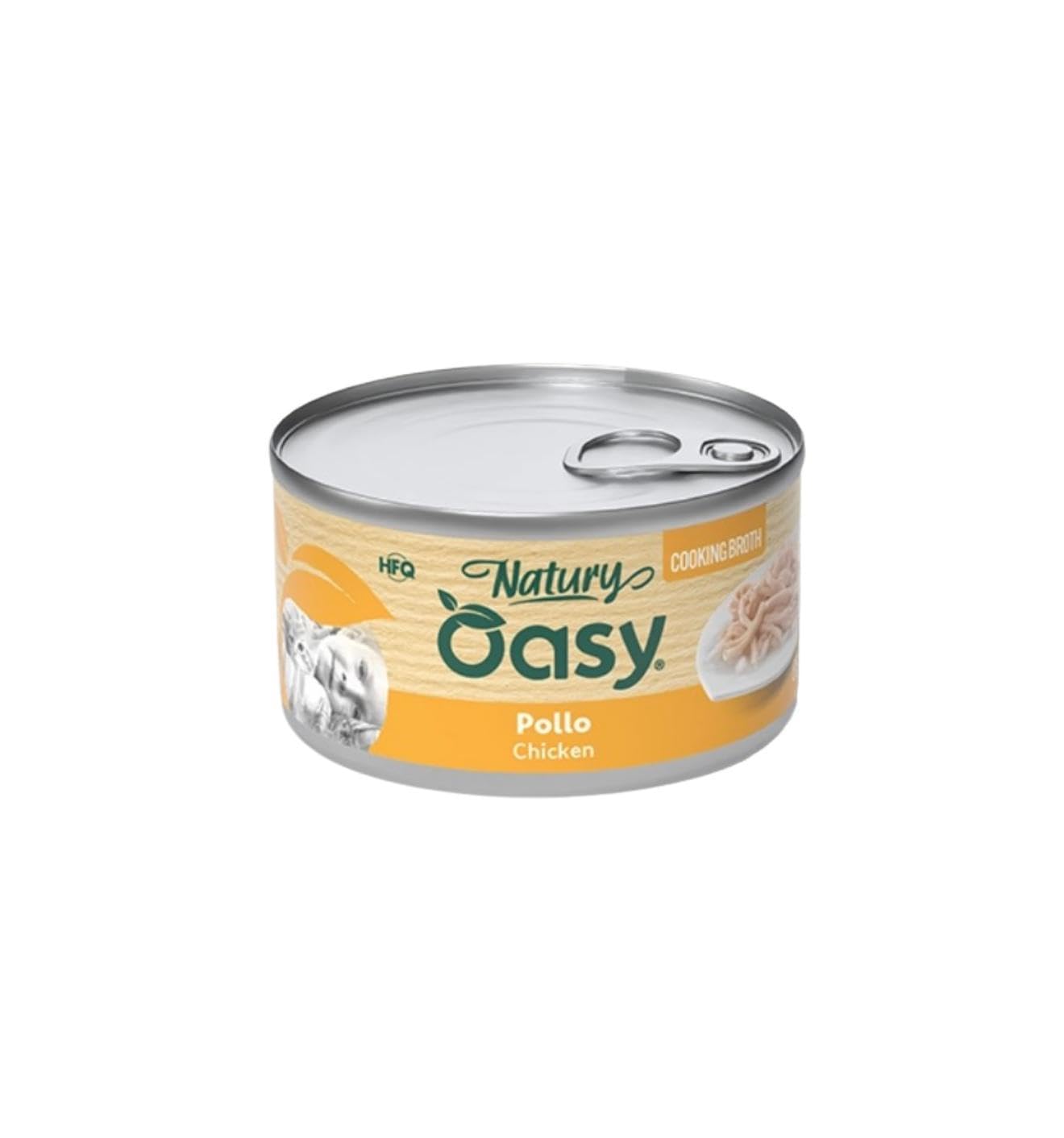 Oasy Húmedo Gato Natury Cooking Broth Sabor Pollo, suaves filos naturales en caldo de cocción para gatos adultos de todos los tamaños y razas | 12 latas de 85 gramos cada una.