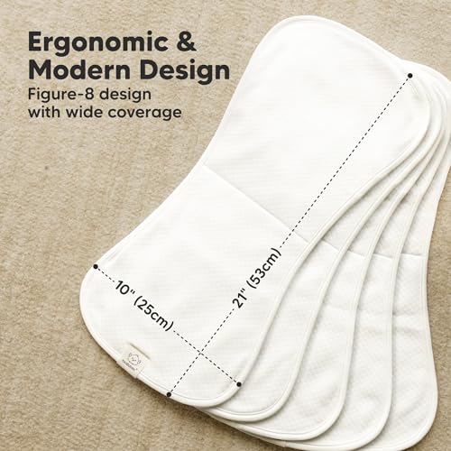 Image of KeaBabies 5-Pack Organic Burp Cloths Baby Girl, Boy - Extra Large, Absorbent Baby Burp Cloths,Soft Burping Cloths for Babies,Newborn Burp Clothes,Cotton Burp Rags,Thick Burp Cloth(Soft White /Quin)