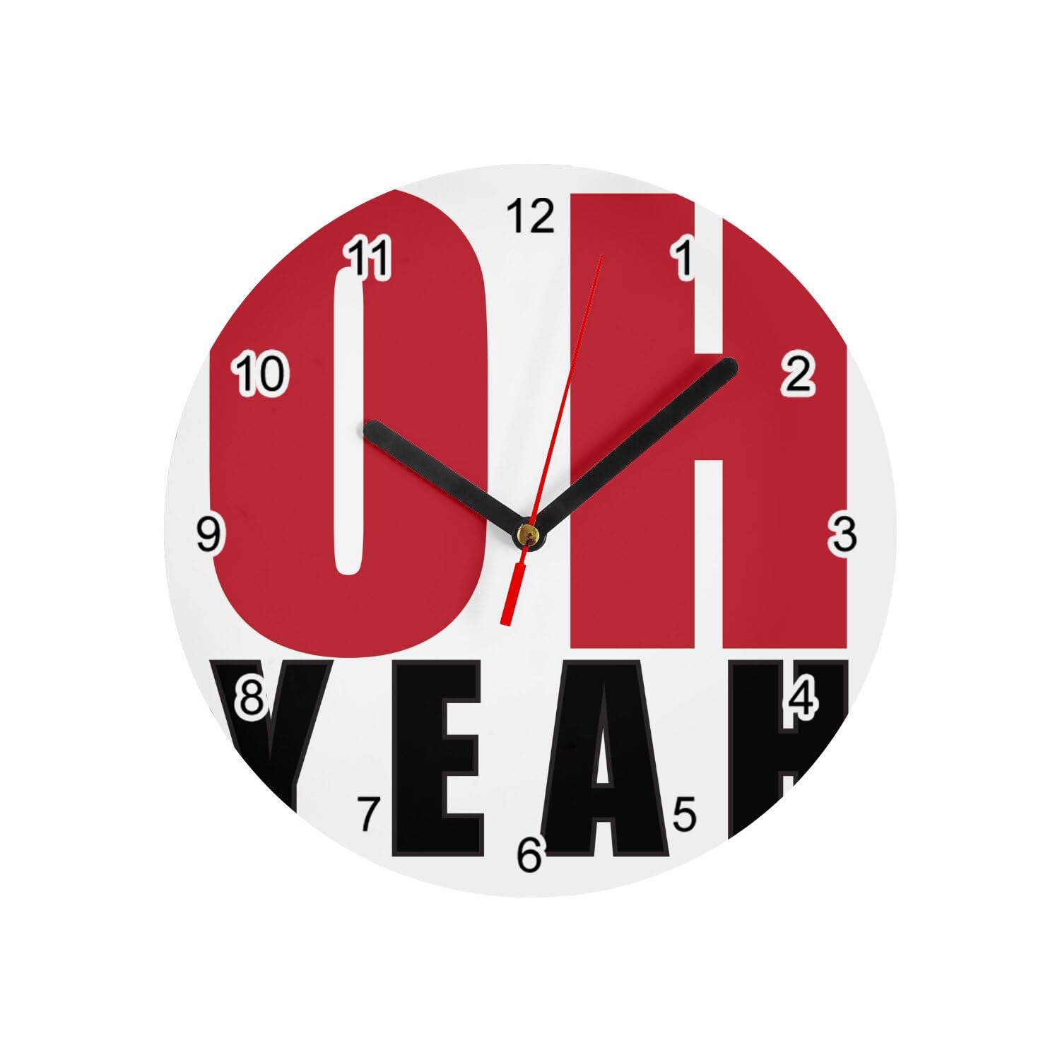 Horloge Murale en Verre Oh Yeah Blanche 20 cm pour Déco Salon