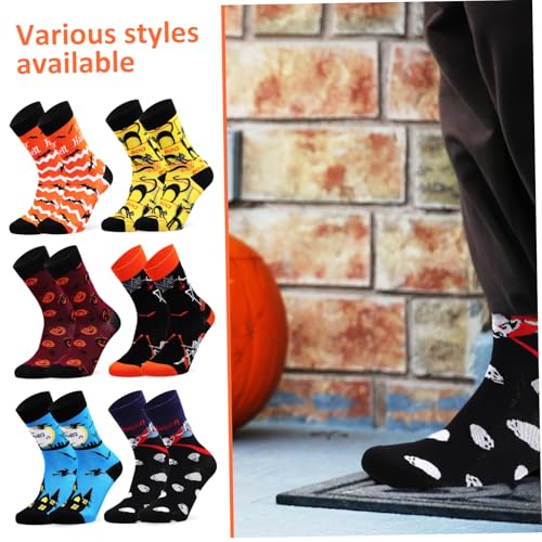 Calcetines de Halloween altos de algodón elásticos pack de 6 4