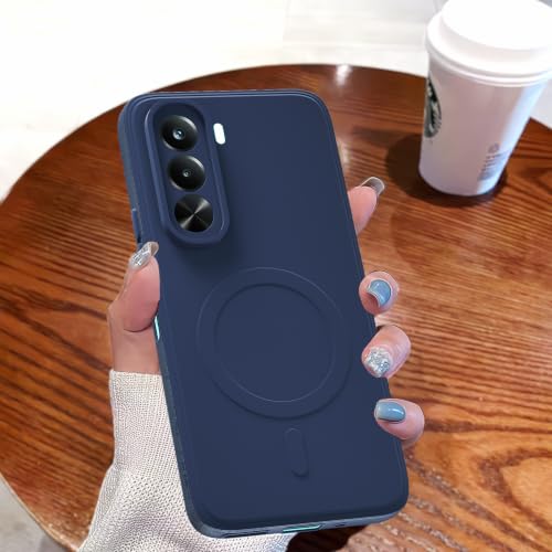 Image of Pikkme Back Cover for Realme P4x 5G Soft Matte Silicone | Slim Fit | Mag-Safe Design (Mag-Safe Not Support) Camera Protection Bumper Case (Blue)