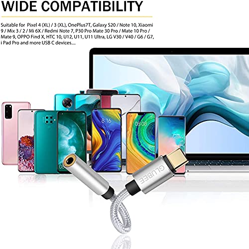 Glubee Usb C To 3.5Mm Headphone Jack Adapter, Usb C To Audio, Usb Type-C To 3.5Mm Adapter Braided Nylon Cable Dac Adapter Compatible With Most Smart Phones #TOP3