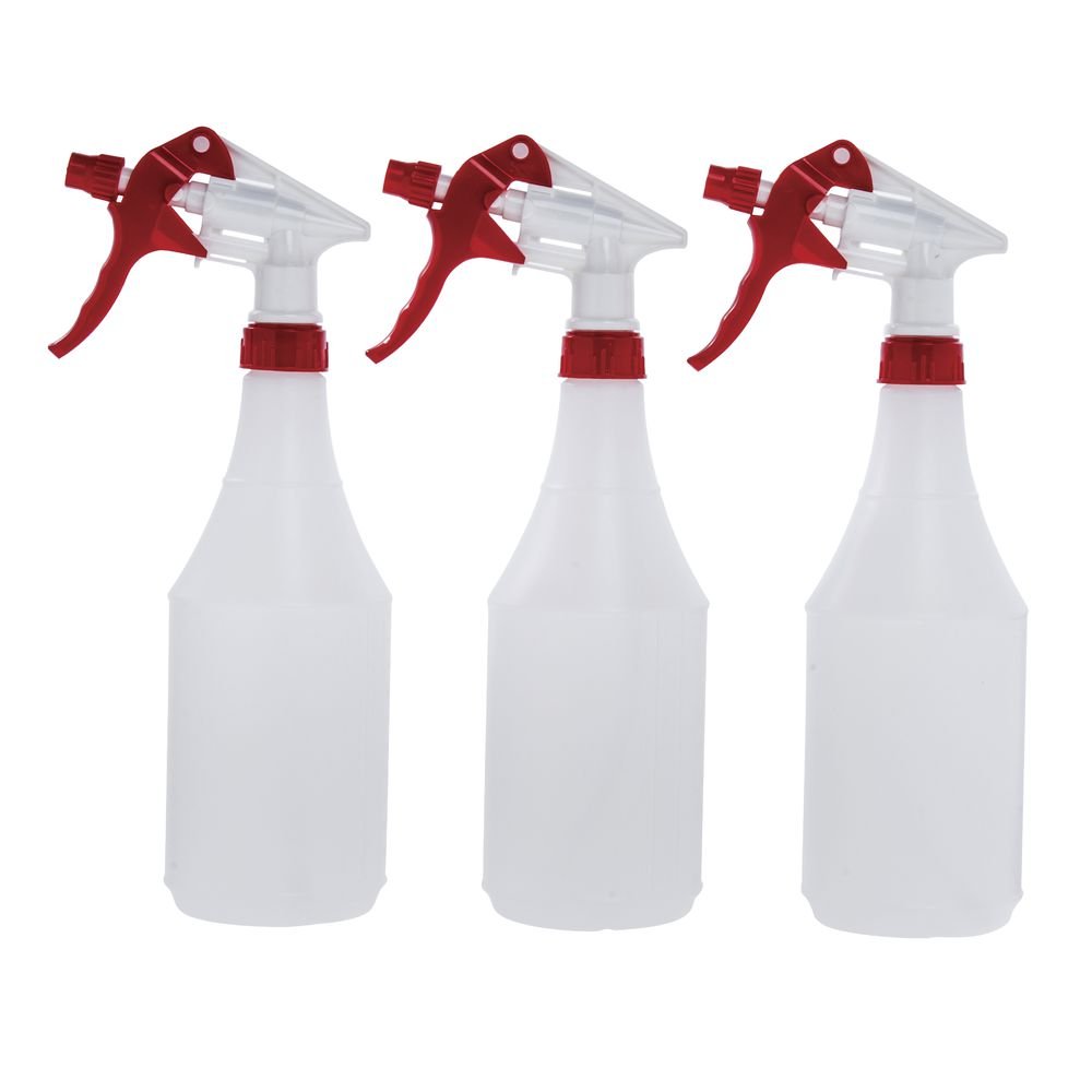 Spray Bottle with Embossed Scale 24 oz Clear Plastic - 3 1/4" Dia x 11 1/4" H by HUBERT – 24.0 ounces, Plastic, Translucent, Pack of 3
