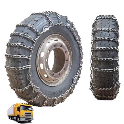 9mm Set of 2 Heavy Duty Snow Chains for Suvs Pickup AVT Cars Skid Traction Chains High Strength Manganese Emergency Use for Tire Reliable 335/80R20 2pcs 295/70R22.5