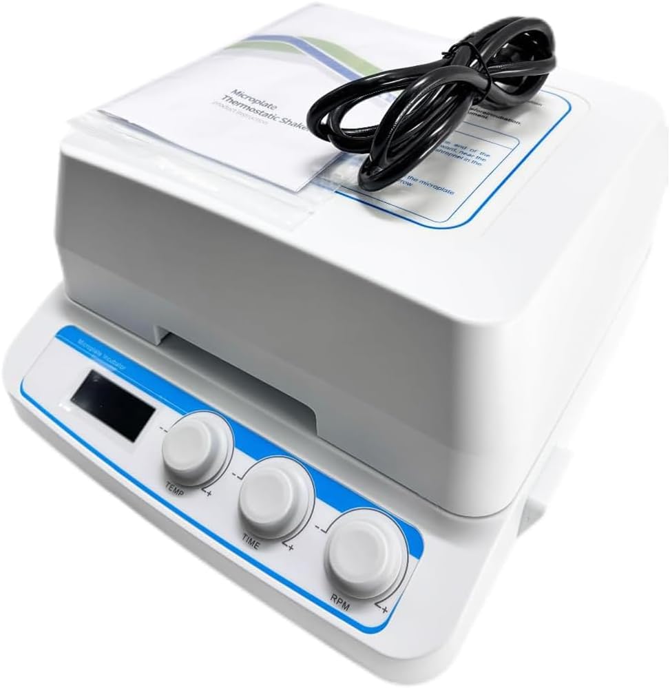 Microplate Thermo Shaker Incubator Thermoshakers for 4 Enzyme Plates or Deep Well Plates Microplates with Speed Range 300 to 1350rpm Temperature Control Range RT+5 ~ 70°C