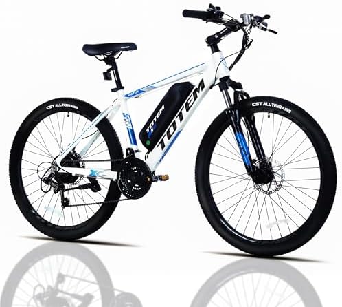 Totem Electric Bike for Adults 26”, Mountain Ebike 350W Motor, 20MPH Victor 2.0 with 36V 10.4Ah Removable Battery, E-MTB with Shimano 21 Speed Gears, Upgraded Adjustable stem, UL2849 Certified