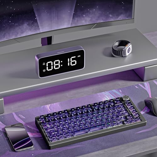 Image of dagaladoo Purple Clear Keyboard keycaps,Transparent keycaps 60 75 100 Percent,Ceramic Jelly Key caps Set,Shine Through Key caps,Cherry Profile Key Caps for Mx Switches Mechanical Keyboard
